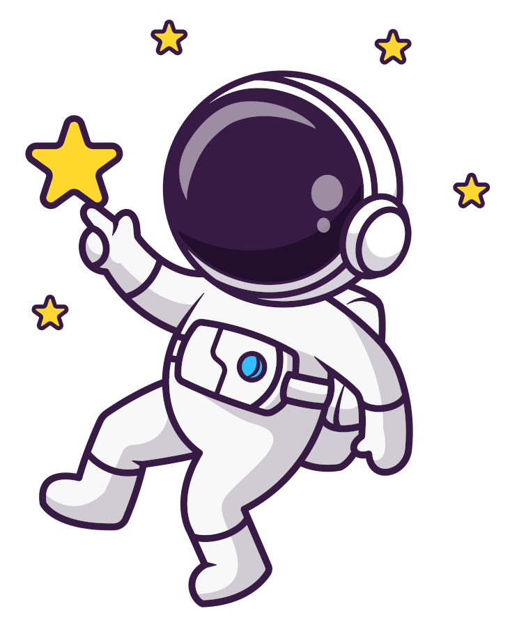 Astronaute touche l'étoile